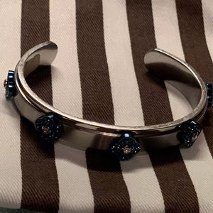 Beautiful Henri Bendel cuff with blue flowers